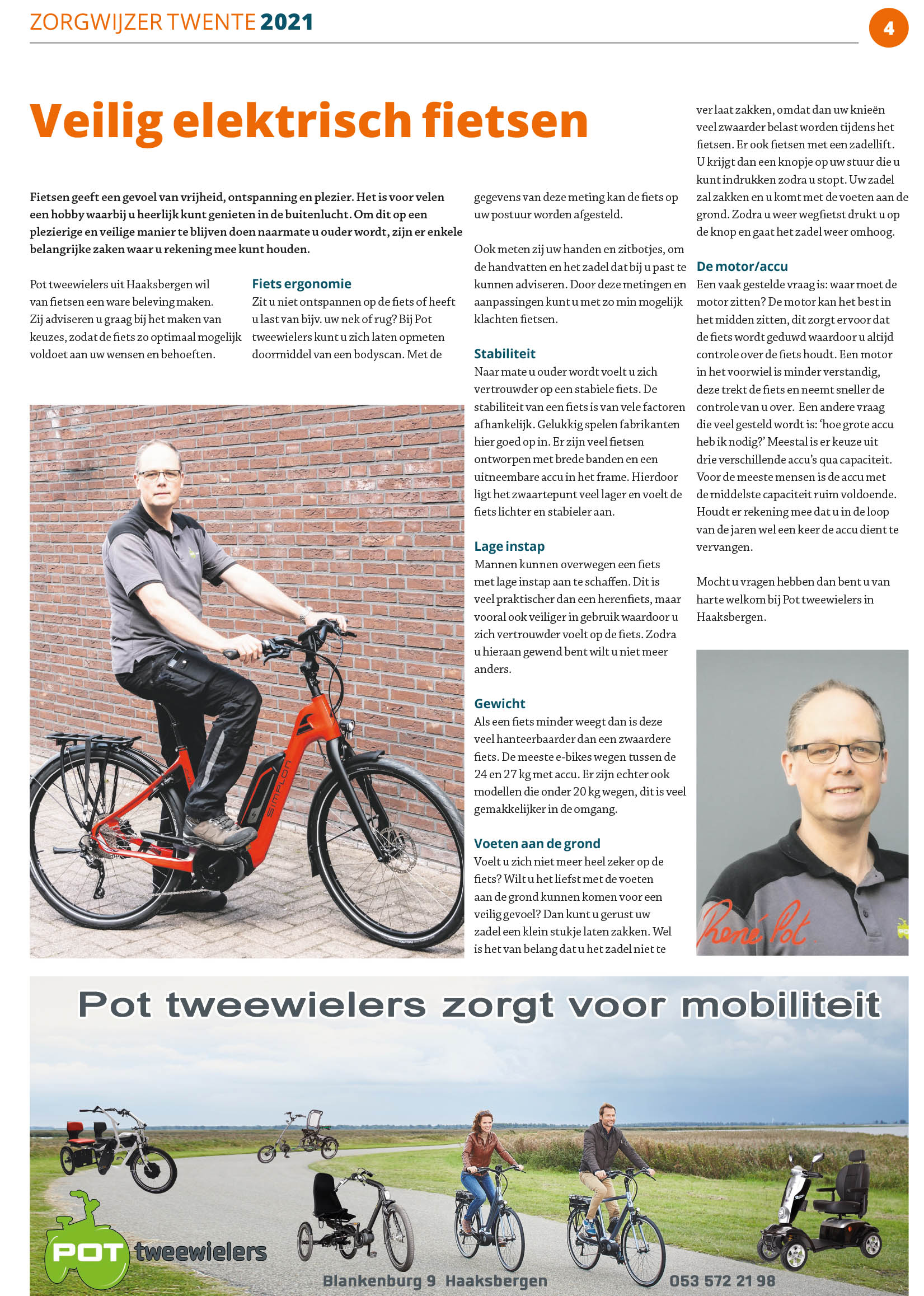Station munt Regulatie Veilig elektrisch fietsen · Pot tweewielers